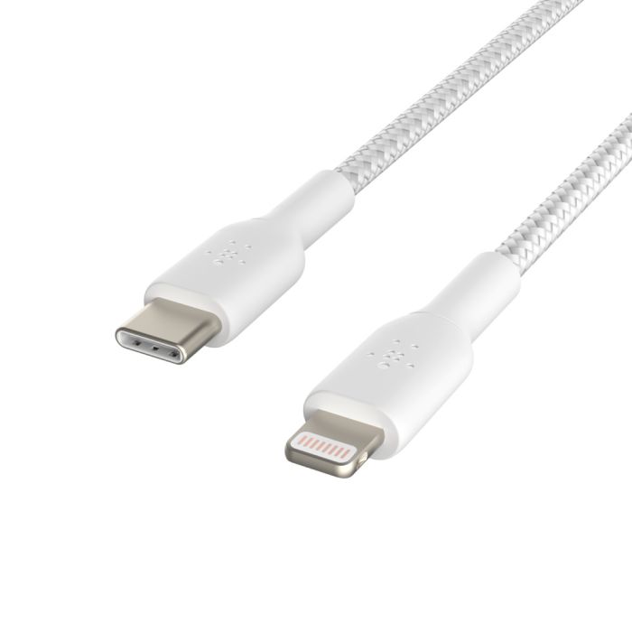 Belkin сable USB-С > Lightning charge/data, 2m, Type-C, BRAIDED, white