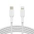 Кабель USB-C > Lightning заряджання/синхронізації Belkin 2м, 30Вт, Type-C, плетений, білий