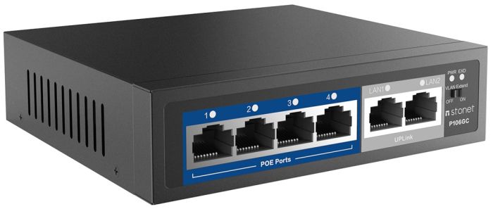 Switch  6xFE (4xPoE), 60W, Unmanaged Netis P106C