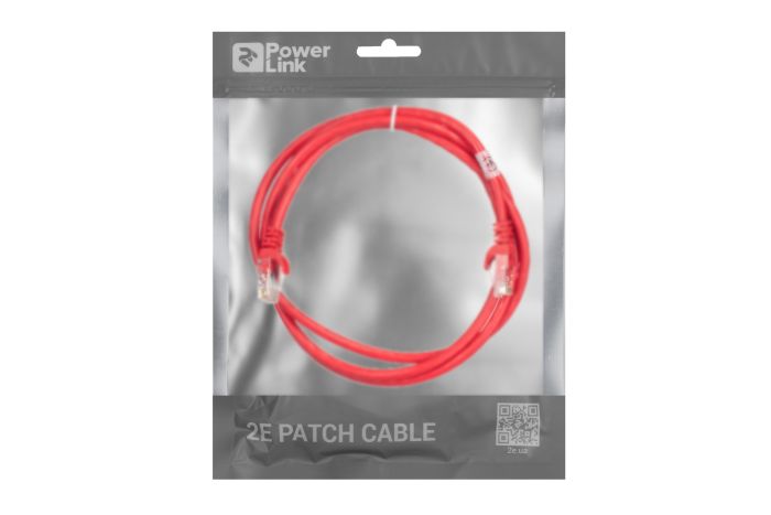 Патч-корд 2E САТ 6, UTP, 1.50м, 26AWG, RJ45, 7/0.16, Cu, PVC, червоний