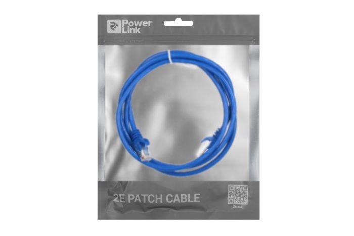 Патч-корд 2E САТ 6, UTP, 1.50м, 26AWG, RJ45, 7/0.16, Cu, PVC, синій