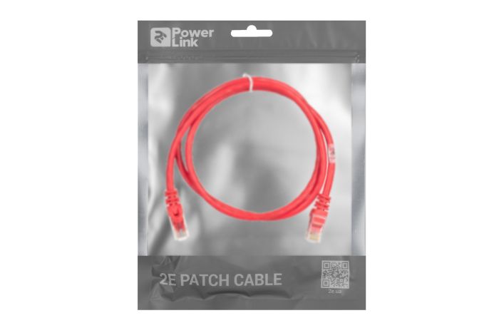 Патч-корд 2E САТ 6, UTP, 1м, 26AWG, RJ45, 7/0.16, Cu, PVC, червоний