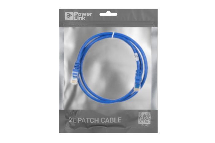 Patch Cable 2E Cat 6,UTP,RJ45, 26AWG ,7/0.16 Cu, 1.00 m, PVC,Blue