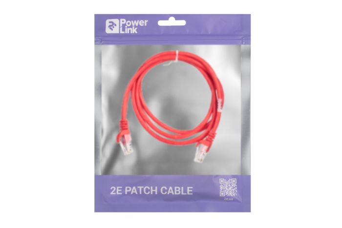 Патч-корд 2E САТ 5e, UTP, 1.20м, 26AWG, RJ45, 7/0.16, CCA, PVC, червоний