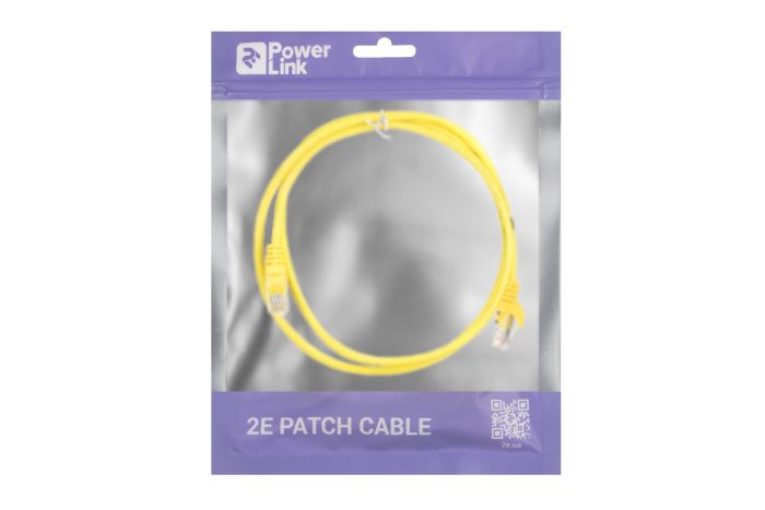 Патч-корд 2E САТ 5e, UTP, 1.20м, 26AWG, RJ45, 7/0.16, CCA, PVC, жовтий