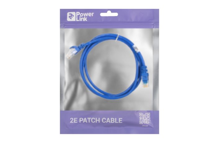 Патч-корд 2E САТ 5e, UTP, 1.20м, 26AWG, RJ45, 7/0.16, Cu, PVC, синий