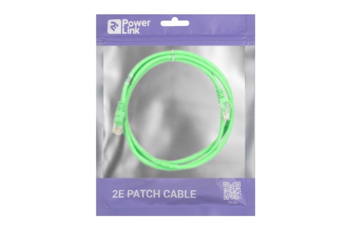 Patch Cable 2E Cat 5e,UTP,RJ45, 26AWG ,7/0.16 Cu, 1.50 m,PVC, Green