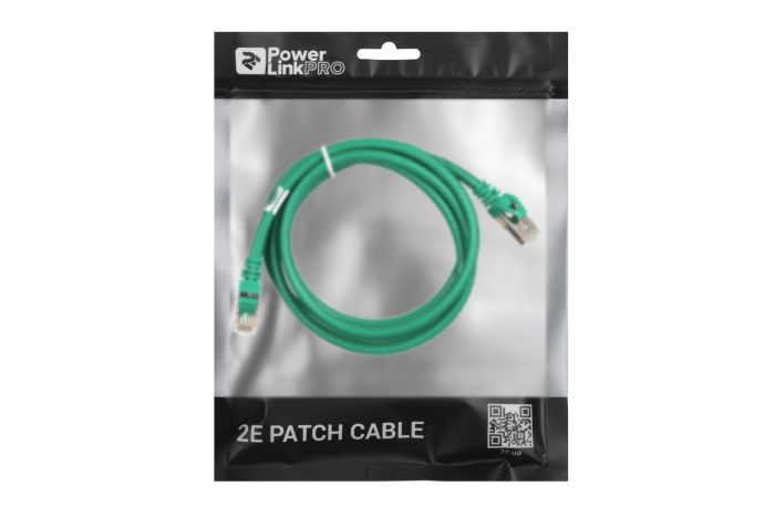 Патч-корд 2E САТ 6, S-FTP, 1.50м, 26AWG, RJ45, 7/0.16, Cu, PVC, зелений