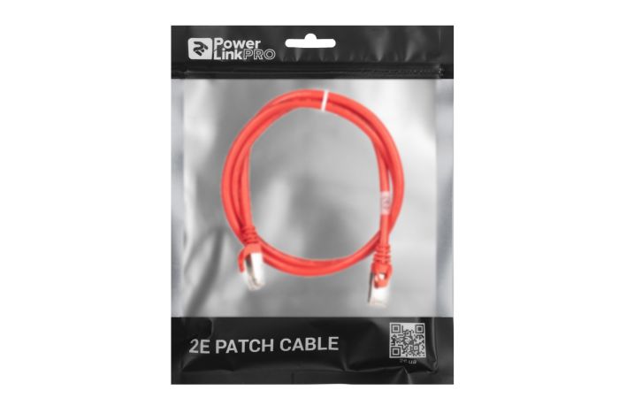 Патч-корд 2E САТ 6, S-FTP, 1м, 26AWG, RJ45, 7/0.16, Cu, PVC, красный