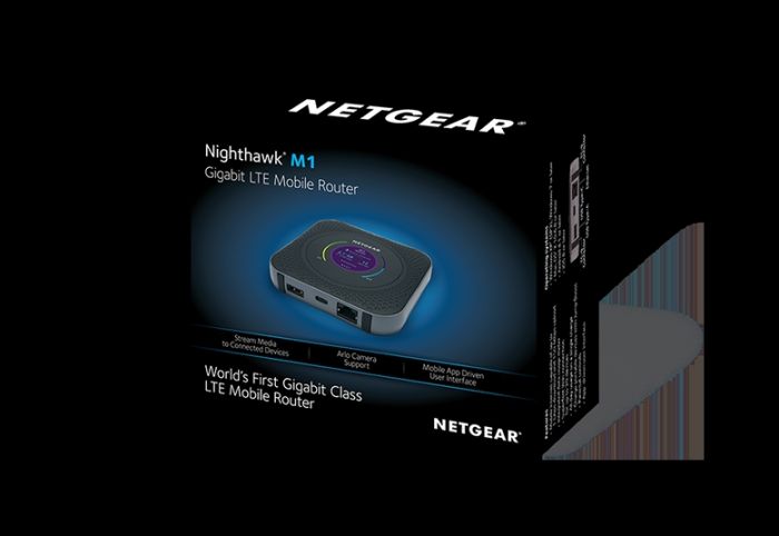 Мобильный маршрутизатор NETGEAR MR1100 Nighthawk M1 4G/LTE, 1xGE LAN/WAN, 1xUSB, 1xUSB TypeC, 1Гбит/с, 2xTS-9