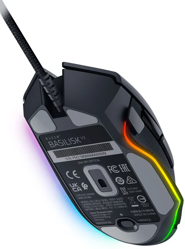Razer Mouse Basilisk V3, RGB, USB-A, black