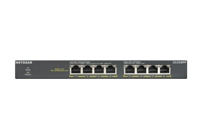 Коммутатор NETGEAR GS308PP 8xGE PoE, 83Вт, Неуправляемый