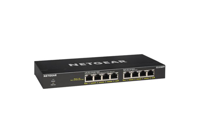 Коммутатор NETGEAR GS308PP 8xGE PoE, 83Вт, Неуправляемый