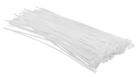 Хомут-стяжка Top Tools, 100шт, пластик, 2.5x200мм, белый