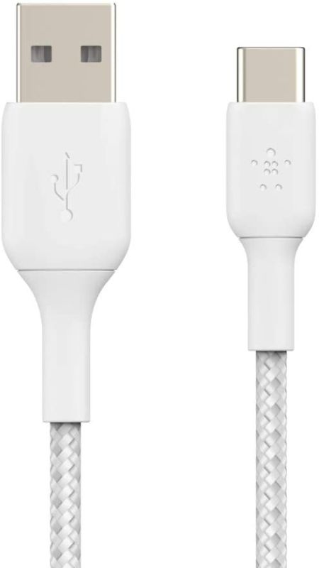 Belkin сable USB-A > USB-C charge/data, 1m, Type-C, BRAIDED, white