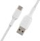 Belkin сable USB-A > USB-C charge/data, 1m, Type-C, BRAIDED, white