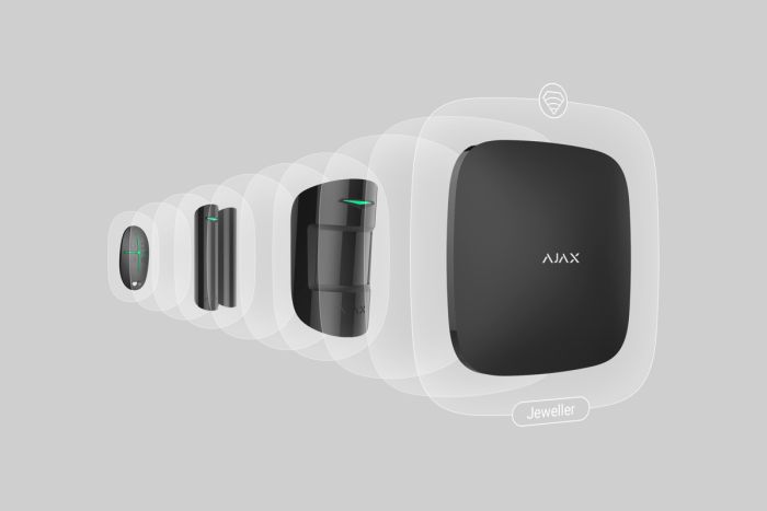 Ajax StarterKit 2 security alarm system, hub2, motionprotect, doorprotect, spacecontrol, jeweller, wireless, black