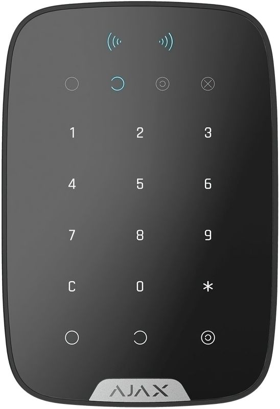 Бездротова сенсорна клавіатура Ajax Keypad Plus, jeweller, бездротовий, чорний (26077.83.BL1)