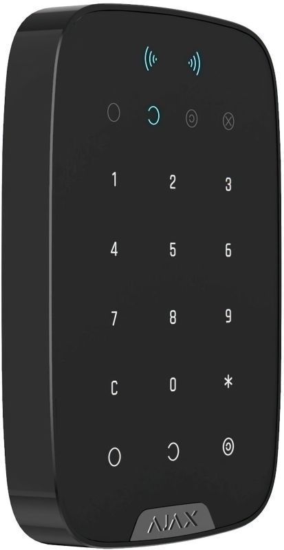 Бездротова сенсорна клавіатура Ajax Keypad Plus, jeweller, бездротовий, чорний (26077.83.BL1)