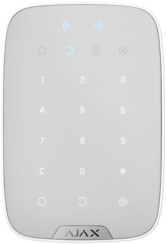 Wireless touch keyboard Ajax Keypad Plus, jeweler, wireless, white
