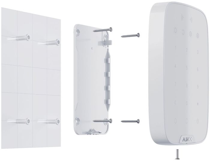 Wireless touch keyboard Ajax Keypad Plus, jeweler, wireless, white