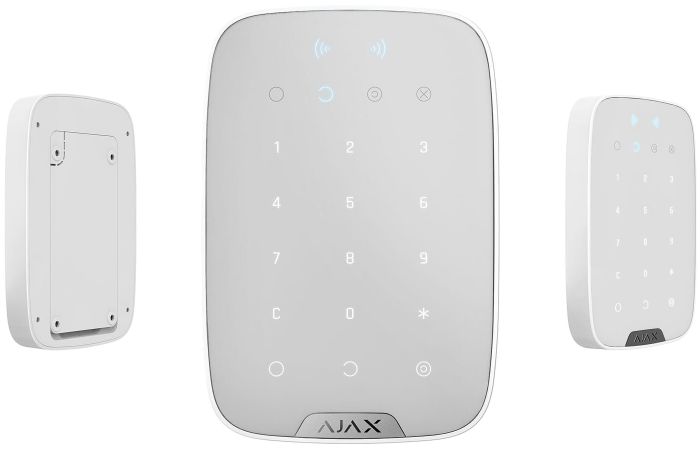 Wireless touch keyboard Ajax Keypad Plus, jeweler, wireless, white