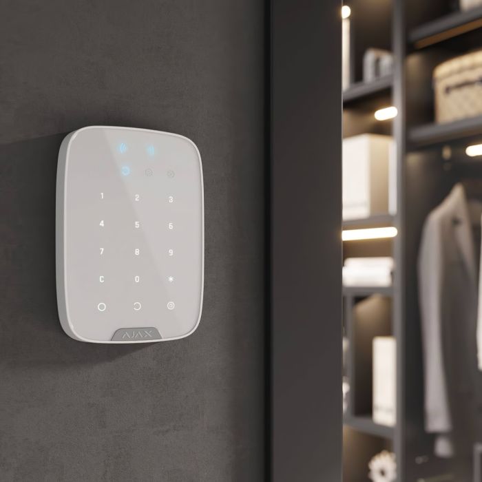 Wireless touch keyboard Ajax Keypad Plus, jeweler, wireless, white