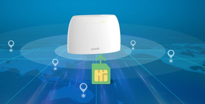 TENDA WiFi Router  N300, 4G/LTE, 1xFE LAN, 1xFE LAN/WAN, 1x2FF SIM Card Tenda 4G03