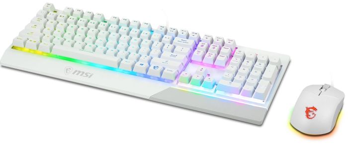 Combo keyboard and mouse MSI Vigor GK30 COMBO WHITE UA USB, EN/UKR/RU, RGB, white