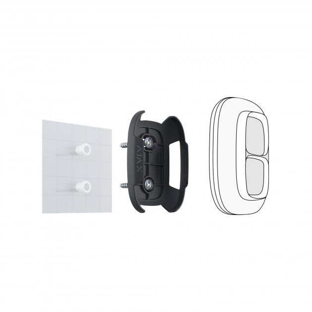 Holder for locking the panic button Ajax Button Double Button Holder, black