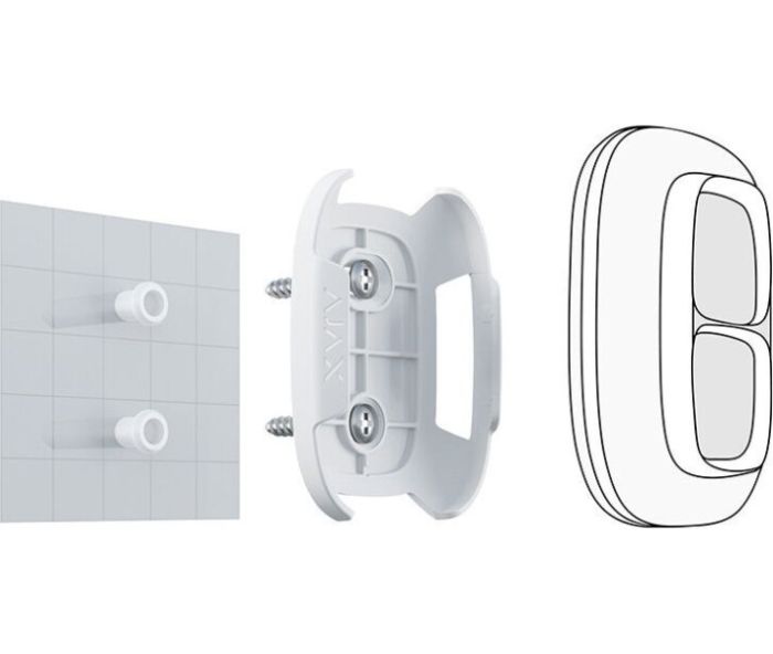 Держатель для фиксации тревожной кнопки Ajax Button, Double Button Holder, белый