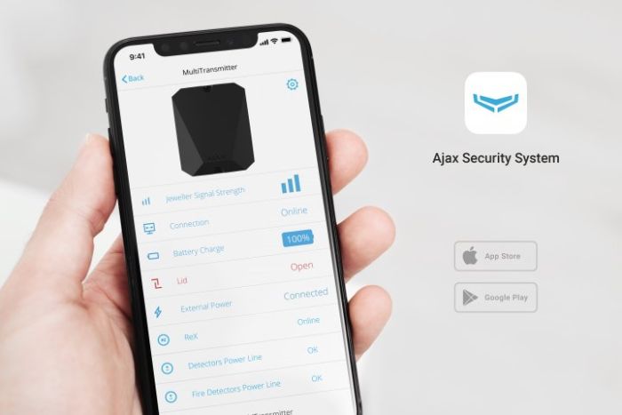 Module for integration of third-party wired devices Ajax MultiTransmitter, Jeweller, wireless, black