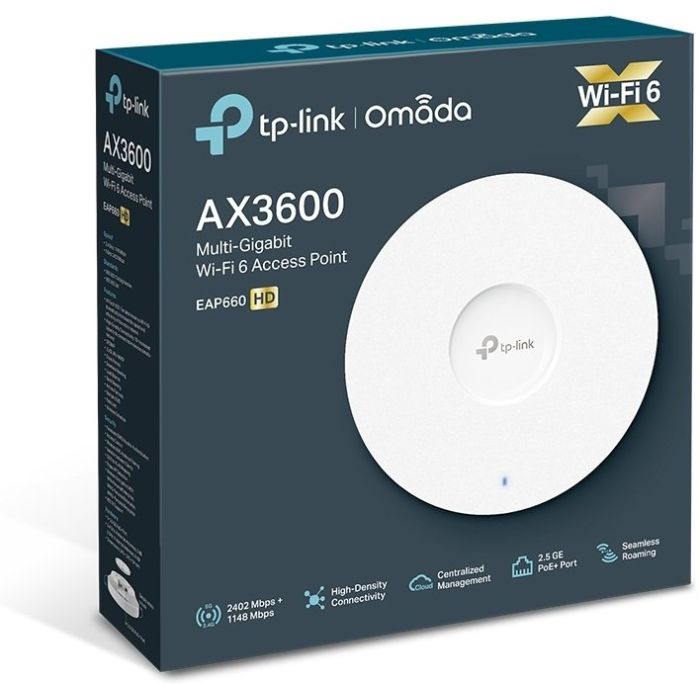 Точка доступа TP-LINK EAP660 HD AX3600, 1x2.5GE, PoE