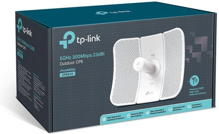 Точка доступу TP-LINK  N300 5ГГц 1xFE LAN, 23 дБі зовн. passive PoE TP-Link CPE610