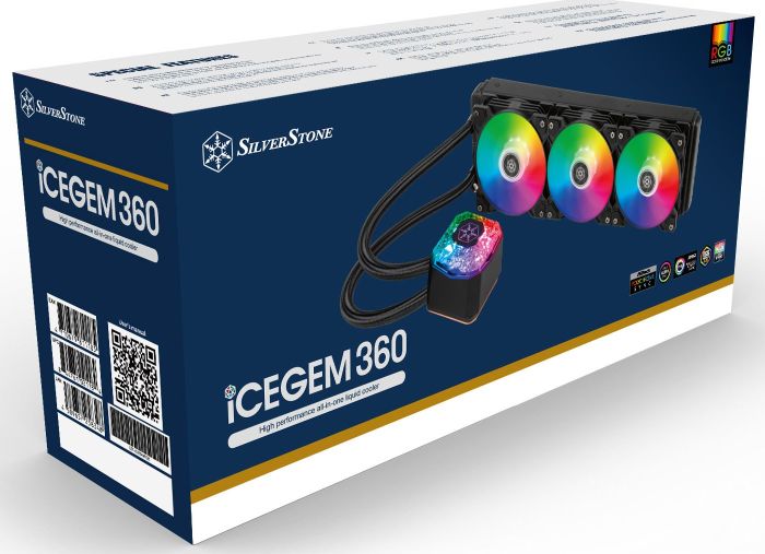 SilverStone LCS Icegem 360P-ARGB, LGA2066, 2011, 1366, 115x, 1366, TRX4TR4, AM4, AM3, AM3+, AM2, AM2+, FM1, FM2, TDP350W, black