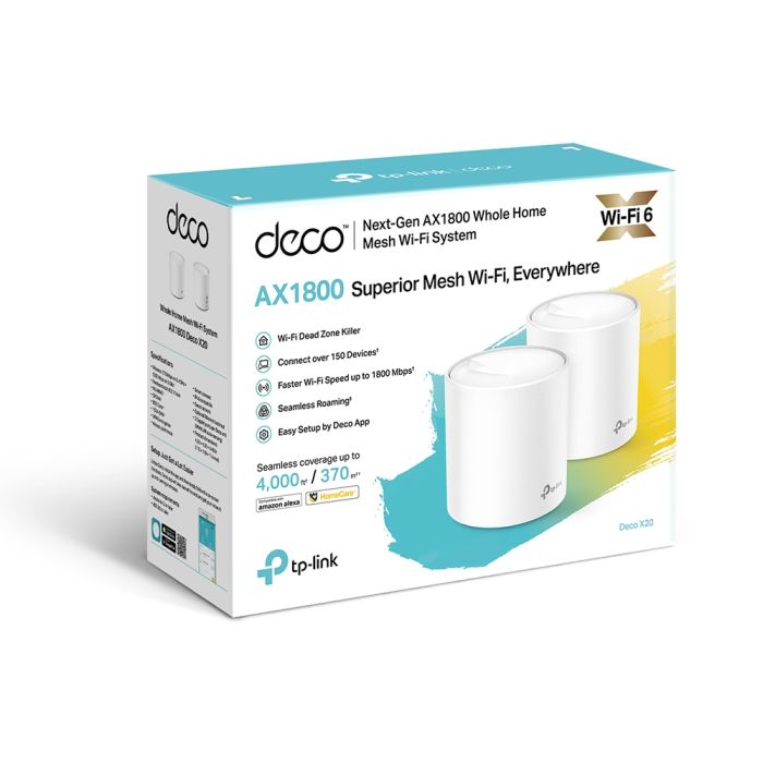 Система WiFi-Mesh TP-LINK Deco X20 AX1800, 1xGE LAN, 1xGE WAN, 2мод