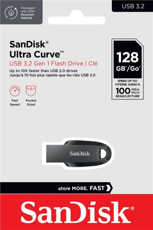 Накопитель SanDisk   32GB USB 3.2 Type-A Ultra Curve Чёрный