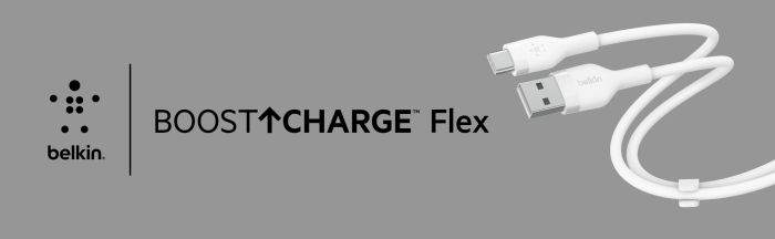 Belkin сable USB-A > USB-C charge/data, 2m, Type-C, SILICONE, with clip, white