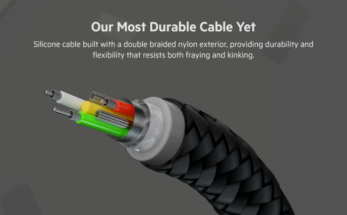 Кабель USB-C > USB-C зарядки/синхронизации Belkin 1м, 60Вт, Type-C, витой, силиконовый, с ремешком на магните, черный