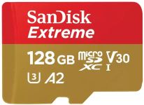 Карта памяти SanDisk microSD  128GB C10 UHS-I U3 R190/W90MB/s Extreme V30