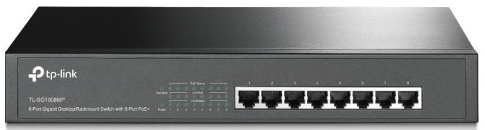 Коммутатор TP-LINK  8xGE (8xPoE), 126Вт, Неуправляемый TP-Link TL-SG1008MP