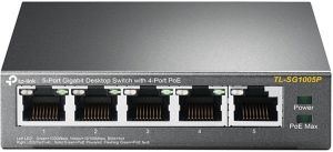 Комутатор TP-LINK  5xGE (4xPoE), 56Вт, Некерований TP-Link TL-SG1005P