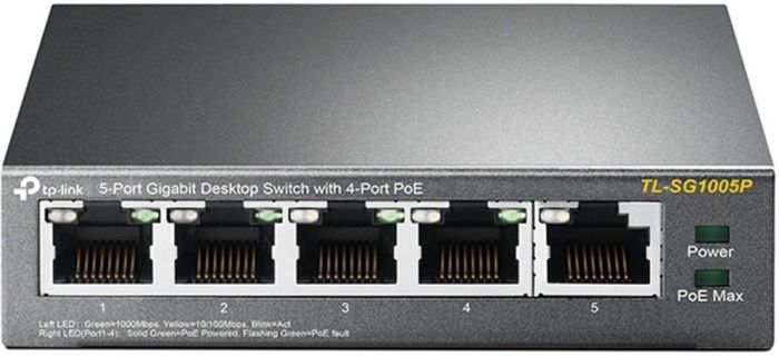 Комутатор TP-LINK  5xGE (4xPoE), 56Вт, Некерований TP-Link TL-SG1005P