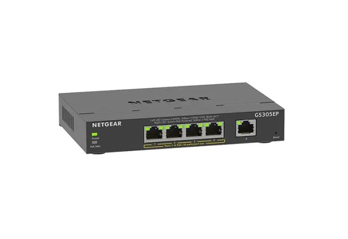 Комутатор NETGEAR GS305EP 5xGE (4xPoE), 63Вт, WebSmart