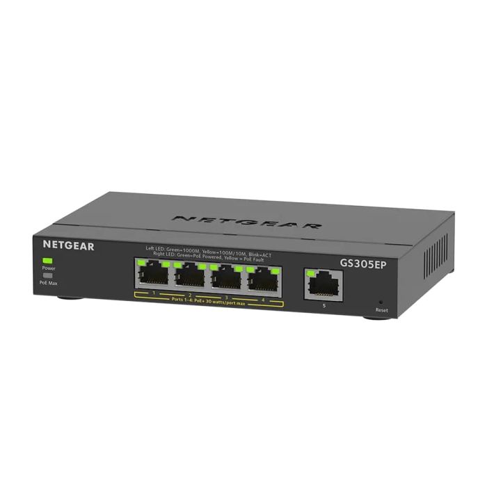 Комутатор NETGEAR GS305EP 5xGE (4xPoE), 63Вт, WebSmart