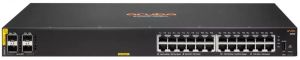 Комутатор HPE Aruba 6000, 24xGE, 4xGE SFP ports, PoE Class 4 370W, LT Warranty