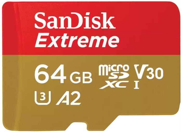 Карта памяти SanDisk microSD   64GB C10 UHS-I U3 R170/W80MB/s Extreme V30