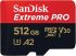 Карта пам'яті SanDisk microSD  512GB C10 UHS-I U3 R200/W140MB/s Extreme Pro V30 + SD