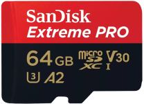 Карта памяти SanDisk microSD   64GB C10 UHS-I U3 R200/W90MB/s Extreme Pro V30 + SD