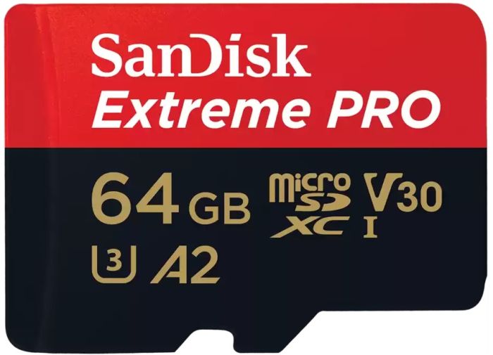 Карта памяти SanDisk microSD   64GB C10 UHS-I U3 R200/W90MB/s Extreme Pro V30 + SD